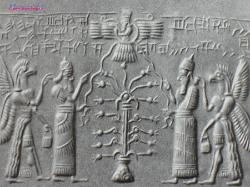 Ashur Allha above the Tree of Life with king