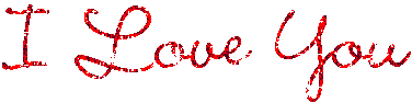 I love you, in red letters