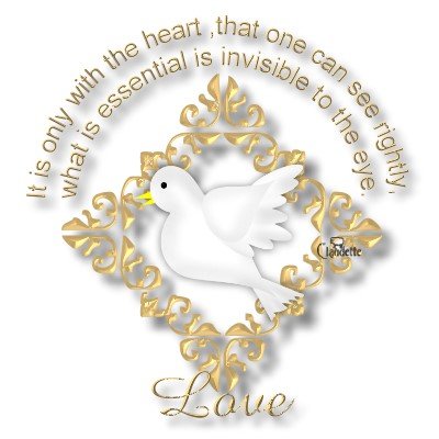 Love. It is with the heart that one can see rightly. What is essential is invisible to the eye.