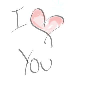 I love you, with a heart
