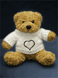 I love you, bear with a white sweater