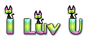 I love you, with three black cats