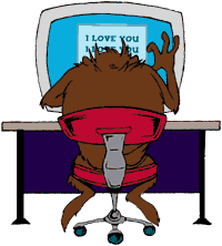 I love you being typed by a tasmanian devil
